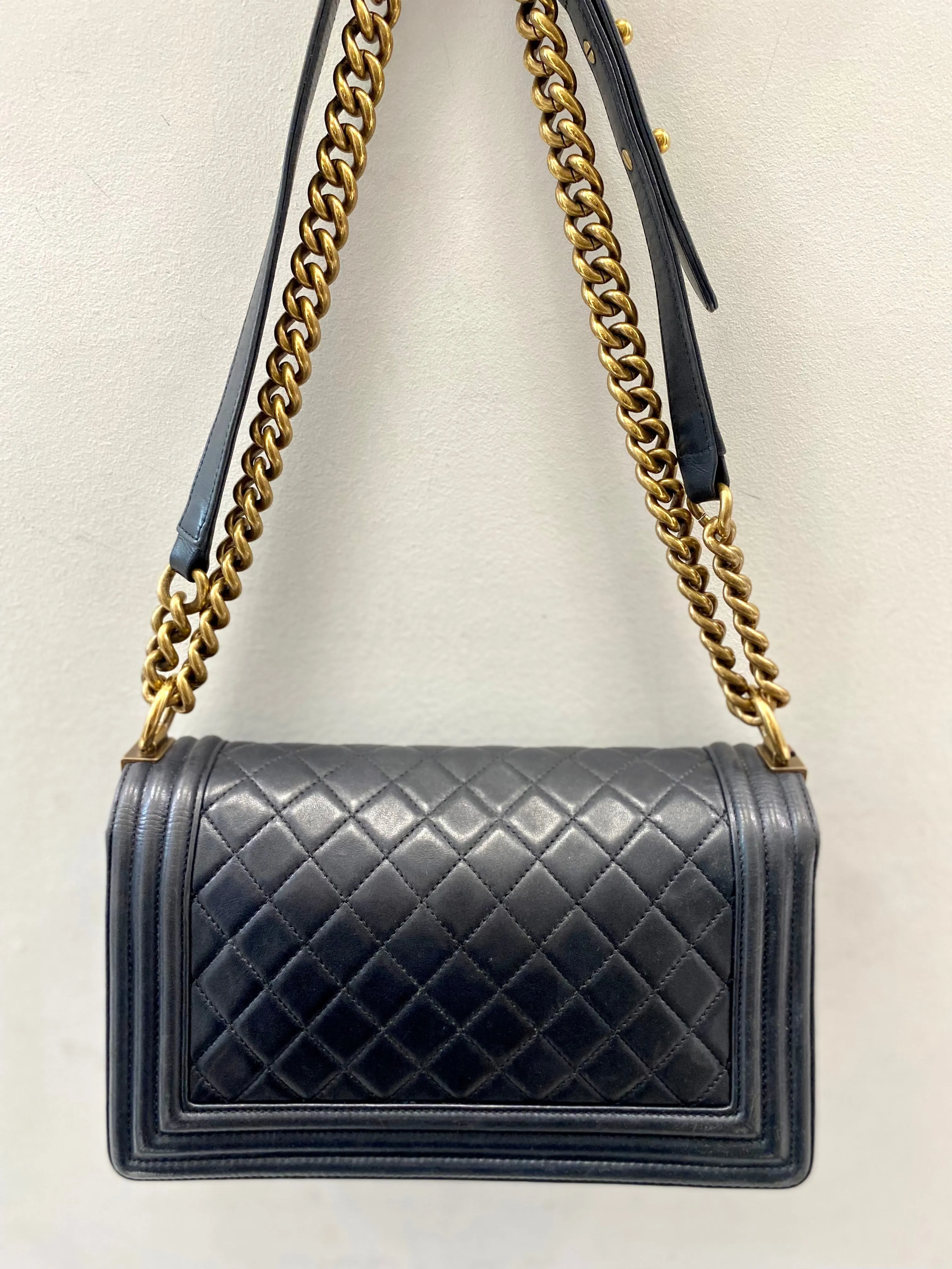 CHANEL LAMBSKIN QUILTED MEDIUM BOY FLAP BAG